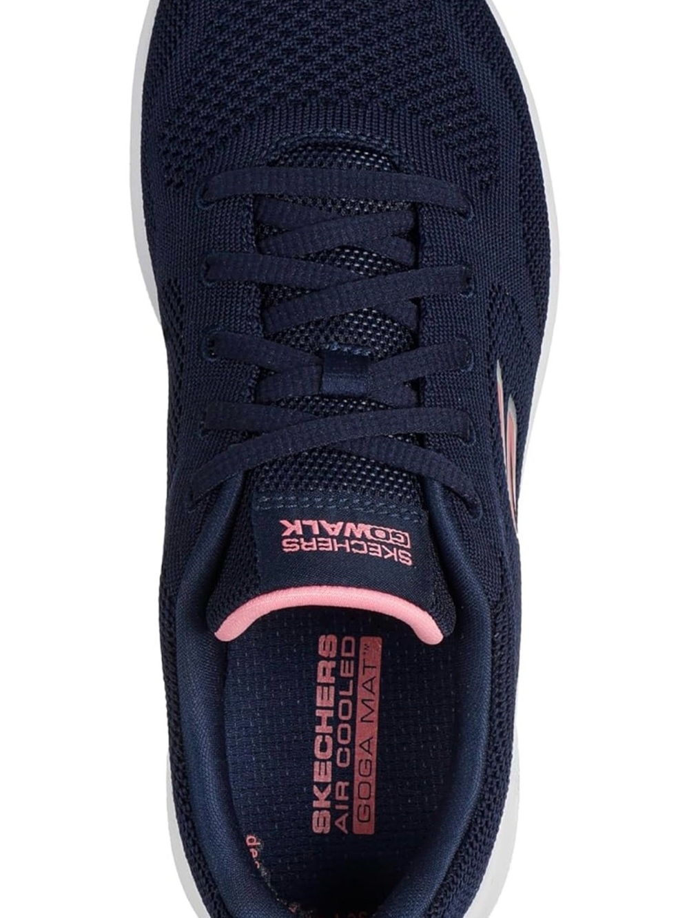 Skechers Navy & Pink Women's GOwalk Knit Lace-Up Walking Sneakers - Picture 6 of 8